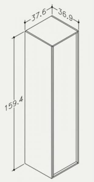 Skara 37cm høj skab i egetræsfiner med integrerede greb i massiv eg. Sort inderside med soft-close