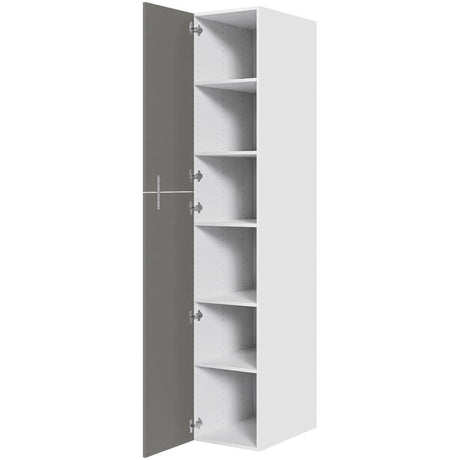 Multi-Living Køkken ekstra højt hyldeskab i Cibo Grigio H: 214,4 cm D: 60,0 cm - 2 delt låge inklusiv 5 hylder - Bredde: 40 cm