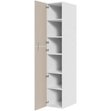 Multi-Living Køkken ekstra højt hyldeskab i Cibo Sabbia 123 H: 214,4 cm D: 60,0 cm - 2 delt låge inklusiv 5 hylder - Bredde: 40 cm