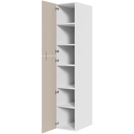 Multi-Living Køkken ekstra højt hyldeskab i Cibo Sabbia 123 H: 214,4 cm D: 60,0 cm - 2 delt låge inklusiv 5 hylder - Bredde: 40 cm