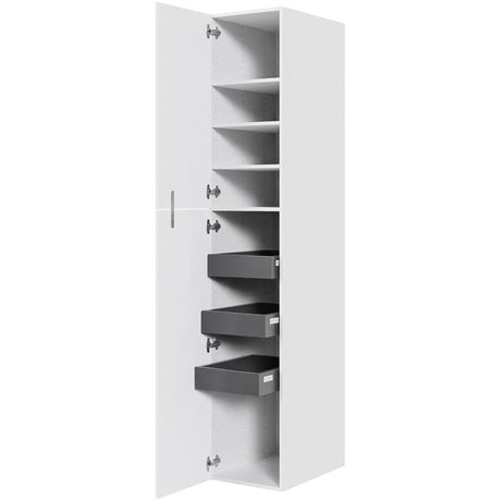 Multi-Living XL Linnedskab Romantik 40 cm med 4 hylder, 3 bakker og to-delt låge - deludtræk