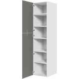 Multi-Living Køkken ekstra højt hyldeskab i Cibo Grigio 128 H: 214,4 cm D: 60,0 cm - 2 delt låge inklusiv 5 hylder - Bredde: 50 cm