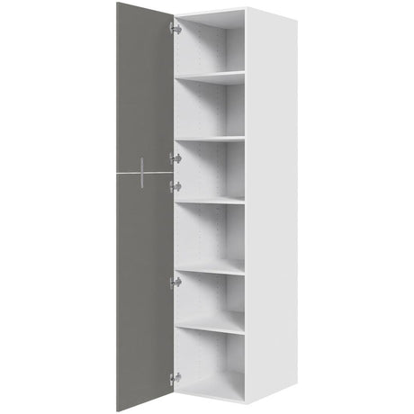 Multi-Living Køkken ekstra højt hyldeskab i Cibo Grigio H: 214,4 cm D: 60,0 cm - 2 delt låge inklusiv 5 hylder - Bredde: 50 cm