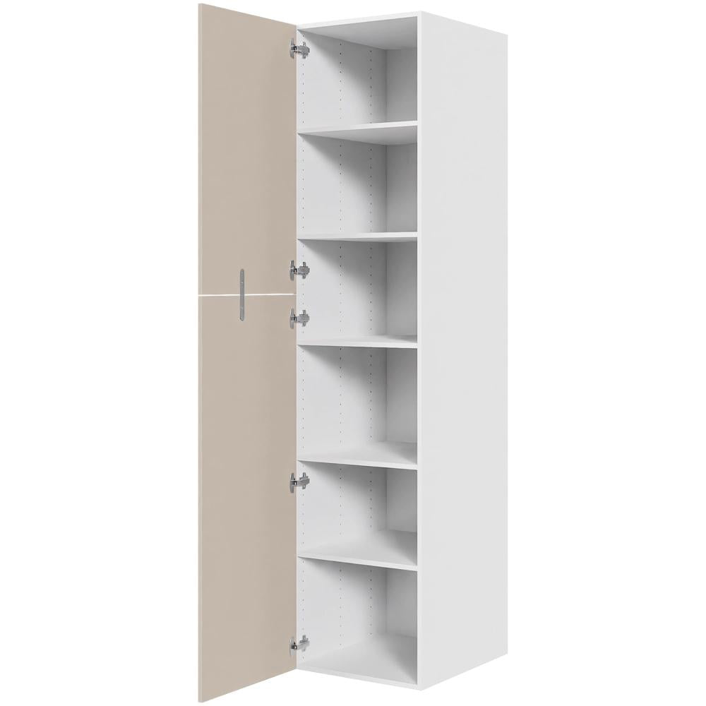 Multi-Living Køkken ekstra højt hyldeskab i Cibo Sabbia 123 H: 214,4 cm D: 60,0 cm - 2 delt låge inklusiv 5 hylder - Bredde: 50 cm
