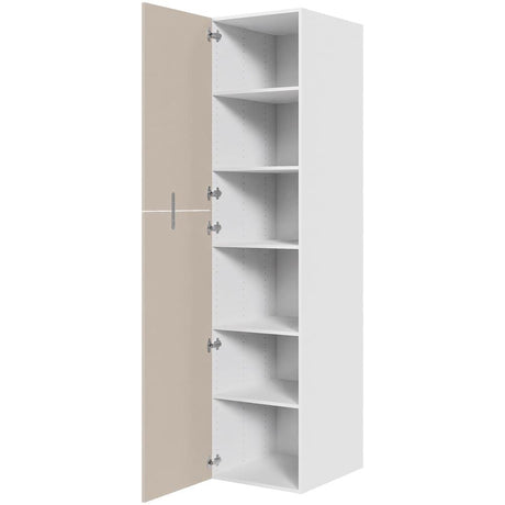 Multi-Living Køkken ekstra højt hyldeskab i Cibo Sabbia 123 H: 214,4 cm D: 60,0 cm - 2 delt låge inklusiv 5 hylder - Bredde: 50 cm