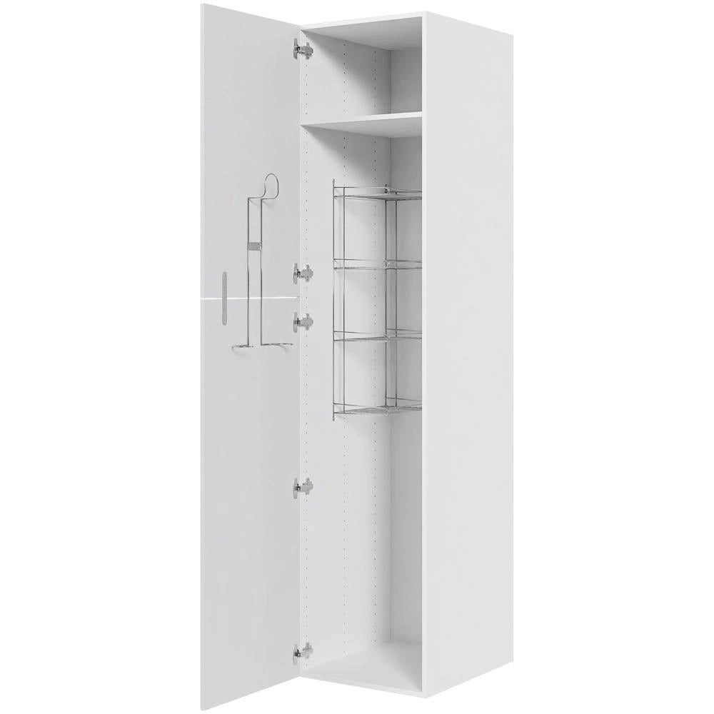 Multi-Living Køkken ekstra højt kosteskab i Romantik H: 214,4 cm D: 60,0 cm - Inklusiv 1 hylde, 1 trådreol, 1 slangeholder - Bredde: 50 cm