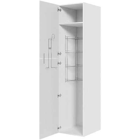 Multi-Living Køkken ekstra højt kosteskab i Romantik H: 214,4 cm D: 60,0 cm - Inklusiv 1 hylde, 1 trådreol, 1 slangeholder - Bredde: 50 cm