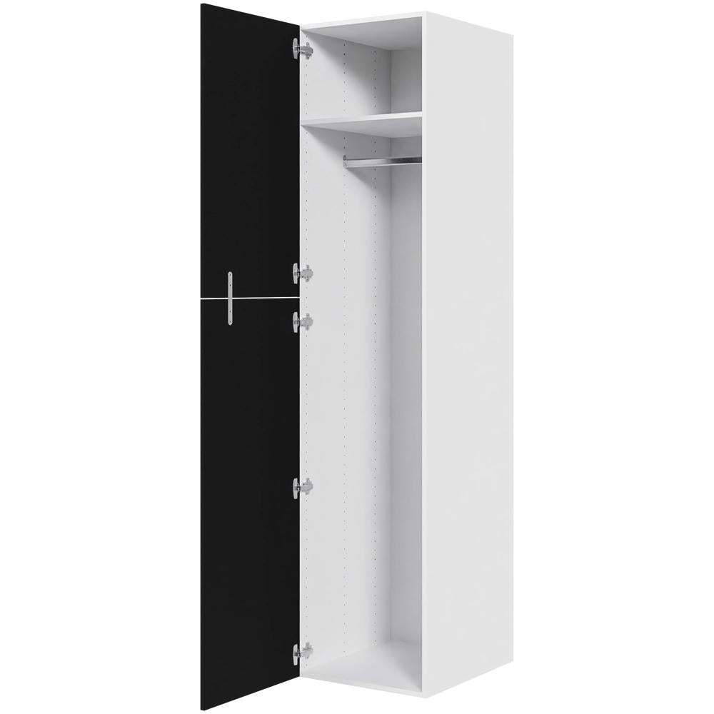 Multi-Living Ekstra højt bøjleskab i Cibo Nero H: 214,4 cm D: 60,0 cm - 2-delt låge inklusiv 1 hylde samt 1 oval bøjlestang - Bredde: 50 cm