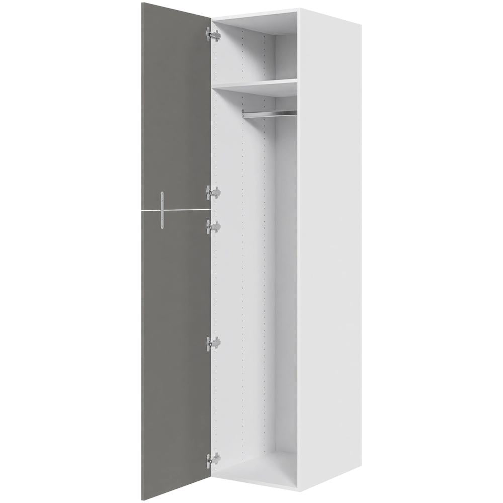 Multi-Living Ekstra højt bøjleskab i Cibo Grigio H: 214,4 cm D: 60,0 cm - 2-delt låge inklusiv 1 hylde samt 1 oval bøjlestang - Bredde: 50 cm