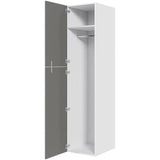 Multi-Living Ekstra højt bøjleskab i Cibo Grigio H: 214,4 cm D: 60,0 cm - 2-delt låge inklusiv 1 hylde samt 1 oval bøjlestang - Bredde: 50 cm