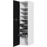 Multi-Living Køkken ekstra højt linnedskab i Cibo Nero H: 214,4 cm D: 60,0 cm - Inklusiv 4 hylder samt 3 bakker. - Bredde: 50 cm