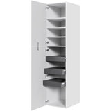 Multi-Living XL Linnedskab Romantik 60 cm med 4 hylder, 3 bakker og to-delt låge - deludtræk