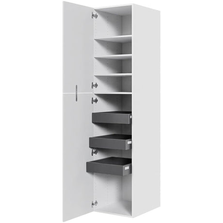 Multi-Living XL Linnedskab Romantik 60 cm med 4 hylder, 3 bakker og to-delt låge - deludtræk