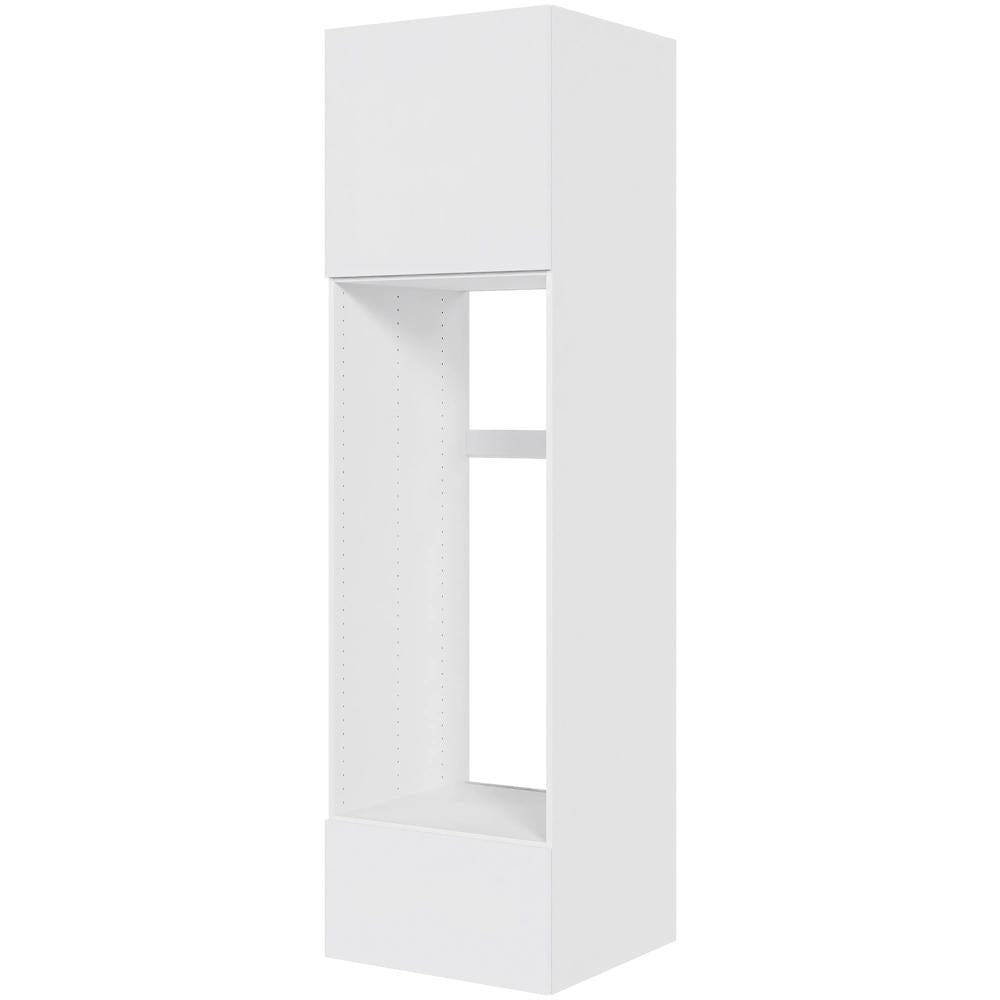 Multi-Living Hvid Malet Låge XL Indbygningsskab til køl 60 cm med toplåge og skuffe - deludtræk