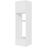 Multi-Living Hvid Malet Låge XL Indbygningsskab til køl 60 cm med toplåge og skuffe - deludtræk