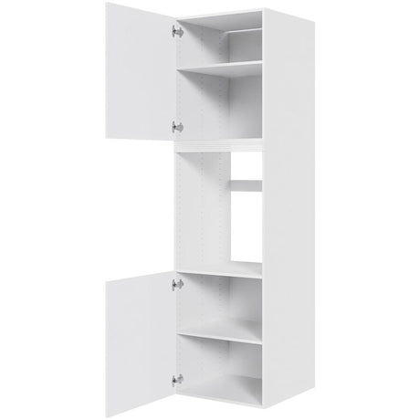 Multi-Living XL Indbygningsskab til ovn 60 cm med 4 hylder, alurist, fronttilpasning og 2 to-delte låger