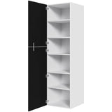 Multi-Living Køkken ekstra højt hyldeskab i Cibo Nero H: 214,4 cm D: 60,0 cm - 2 delt låge inklusiv 5 hylder - Bredde: 60 cm