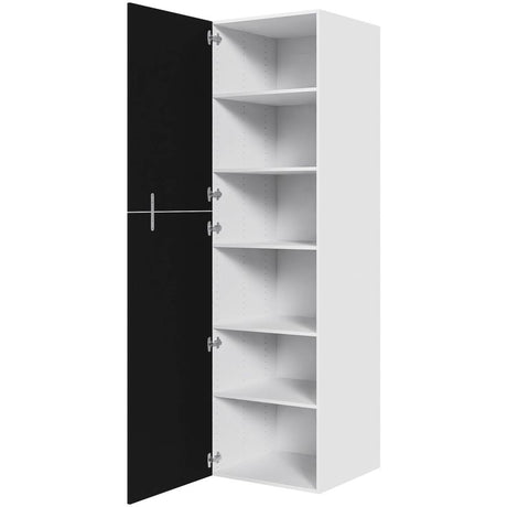 Multi-Living Køkken ekstra højt hyldeskab i Cibo Nero H: 214,4 cm D: 60,0 cm - 2 delt låge inklusiv 5 hylder - Bredde: 60 cm