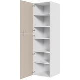 Multi-Living Køkken ekstra højt hyldeskab i Cibo Sabbia 123 H: 214,4 cm D: 60,0 cm - 2 delt låge inklusiv 5 hylder - Bredde: 60 cm