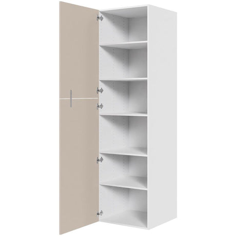 Multi-Living Køkken ekstra højt hyldeskab i Cibo Sabbia 123 H: 214,4 cm D: 60,0 cm - 2 delt låge inklusiv 5 hylder - Bredde: 60 cm