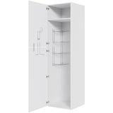 Multi-Living Køkken ekstra højt kosteskab i Hvid Front H: 214,4 cm D: 60,0 cm - Inklusiv 1 hylde, 1 trådreol, 1 slangeholder i bredde: 60 cm