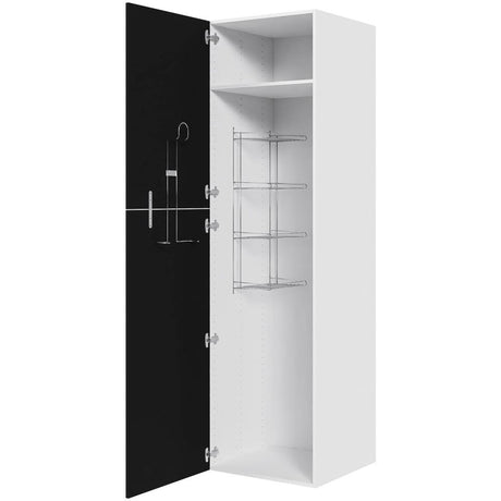 Multi-Living Køkken ekstra højt kosteskab i Cibo Nero H: 214,4 cm D: 60,0 cm - Inklusiv 1 hylde, 1 trådreol, 1 slangeholder - Bredde: 60 cm