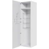 Multi-Living Køkken ekstra højt kosteskab i Romantik H: 214,4 cm D: 60,0 cm - Inklusiv 1 hylde, 1 trådreol, 1 slangeholder - Bredde: 60 cm