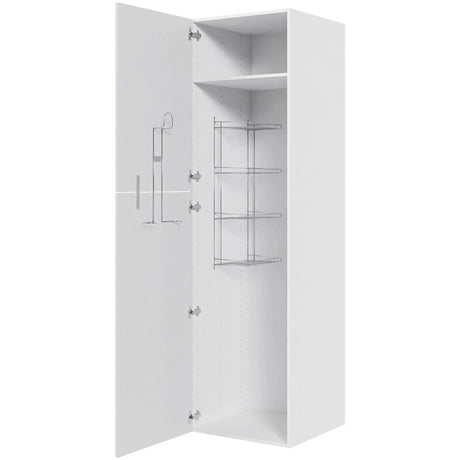 Multi-Living Køkken ekstra højt kosteskab i Romantik H: 214,4 cm D: 60,0 cm - Inklusiv 1 hylde, 1 trådreol, 1 slangeholder - Bredde: 60 cm