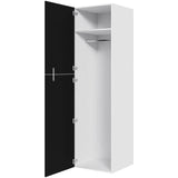 Multi-Living Ekstra højt bøjleskab i Cibo Nero H: 214,4 cm D: 60,0 cm - 2-delt låge inklusiv 1 hylde samt 1 oval bøjlestang - Bredde: 60 cm