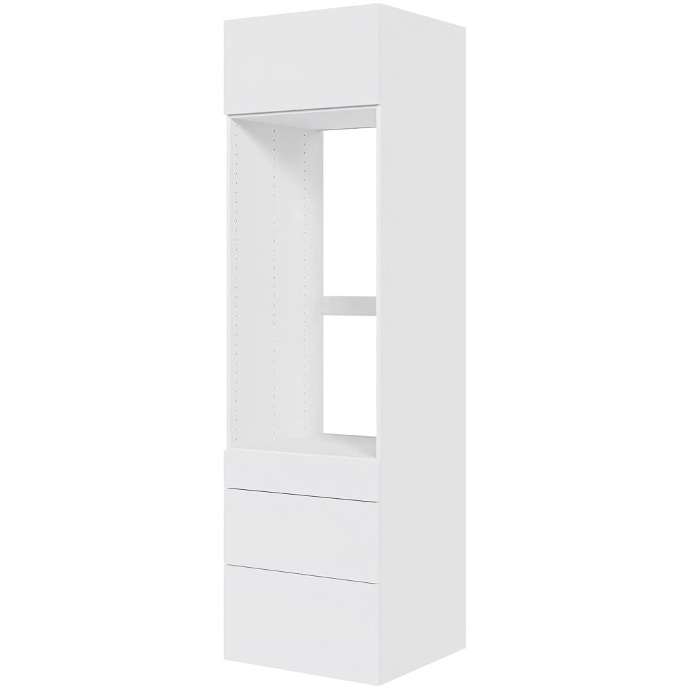 Multi-Living XL Indbygningsskab til ovn/microovn 60 cm med toplåge, 2 hylder og 3 skuffer med deludtræk