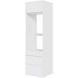 Multi-Living XL Indbygningsskab til ovn/microovn 60 cm med toplåge, 2 hylder og 3 skuffer med deludtræk