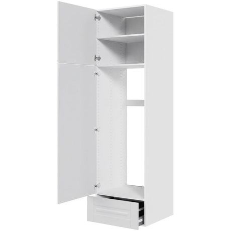 Multi-Living XL Romantik Indbygningsskab til køl 60 cm med toplåge, skuffe og låge - fuldudtræk