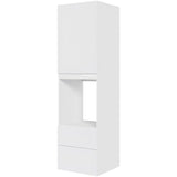 Multi-Living XL Indbygningsskab til ovn/microovn 60 cm med 3 hylder, alurist, låge og 2 skuffer med deludtræk