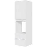 Multi-Living XL Indbygningsskab til ovn/microovn 60 cm med 3 hylder, alurist, låge og 2 skuffer med fuldudtræk