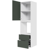 Multi-Living XL Indbygningsskab til ovn/microovn i Cibo Verde 120 H: 214,4 cm D: 58,0 cm B:60 cm - med låge, skuffer, fuldudtræk og softluk