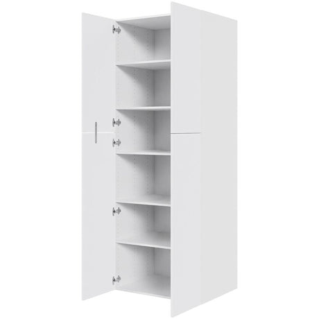 Multi-Living Køkken ekstra højt hyldeskab i Hvid Front H: 214,4 cm D: 60,0 cm med 2 delt låge inklusiv 5 hylder - Bredde: 80 cm