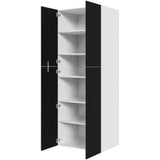 Multi-Living Ekstra højt hyldeskab i Cibo Nero H: 214,4 cm D: 60,0 cm - 2 delt låge inklusiv 5 hylder - Bredde: 80 cm