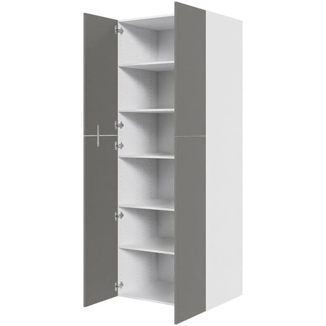 Multi-Living Ekstra højt hyldeskab i Cibo Grigio H: 214,4 cm D: 60,0 cm - 2 delt låge inklusiv 5 hylder - Bredde: 80 cm