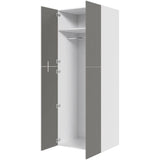 Multi-Living Ekstra højt bøjleskab i Cibo Grigio H: 214,4 cm D: 60,0 cm - 2-delt låge inklusiv 1 hylde samt 1 oval bøjlestang - Bredde: 80 cm