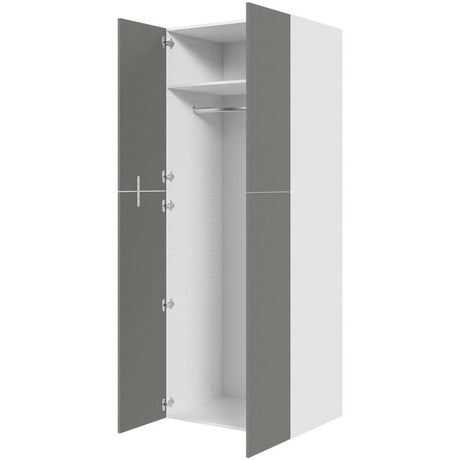 Multi-Living Ekstra højt bøjleskab i Cibo Grigio H: 214,4 cm D: 60,0 cm - 2-delt låge inklusiv 1 hylde samt 1 oval bøjlestang - Bredde: 80 cm