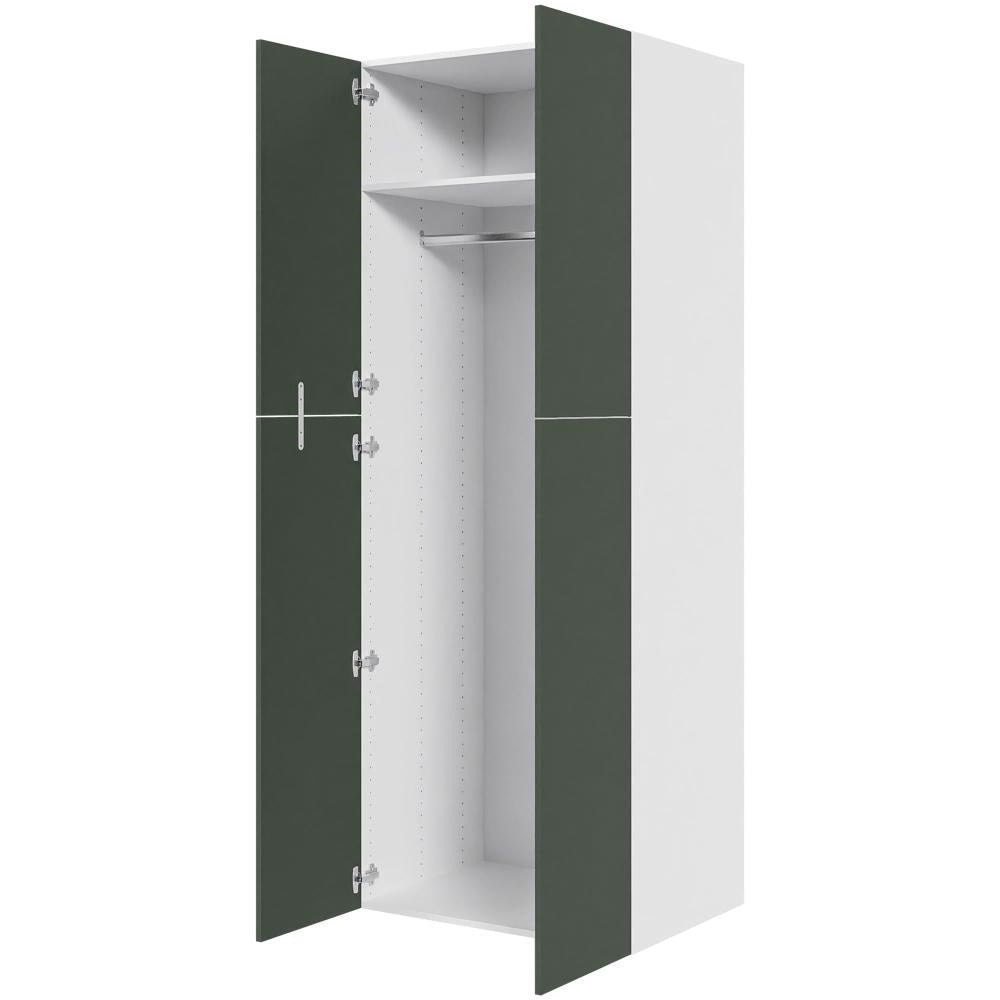 Multi-Living XL Bøjleskab i Cibo Verde 120 H: 214,4 cm D: 58,0 cm B: 80 cm - med hylde, metalbøjlestang og todelte låger