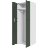 Multi-Living XL Bøjleskab i Cibo Verde 120 H: 214,4 cm D: 58,0 cm B: 80 cm - med hylde, metalbøjlestang og todelte låger