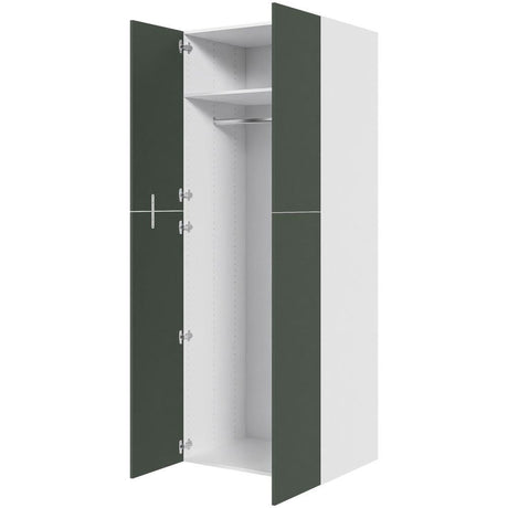 Multi-Living XL Bøjleskab i Cibo Verde 120 H: 214,4 cm D: 58,0 cm B: 80 cm - med hylde, metalbøjlestang og todelte låger