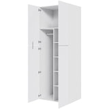 Multi-Living Ekstra højt combiskab i Hvid Front H: 214,4 cm D: 60,0 cm - 2 låger inklusiv 4 hylde samt 1 oval bøjlestang i bredde: 80 cm