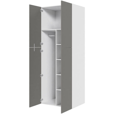 Multi-Living Ekstra højt combiskab i Cibo Grigio H: 214,4 cm D: 60,0 cm - 2 låger inklusiv 4 hylde samt 1 oval bøjlestang. - Bredde: 80 cm