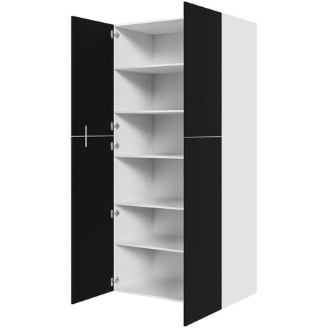 Multi-Living Køkken ekstra højt hyldeskab i Cibo Nero H: 214,4 cm D: 60,0 cm - 2 delt låge inklusiv 5 hylder - Bredde: 100 cm