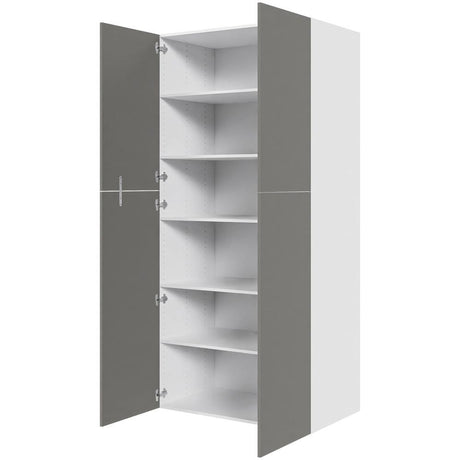 Multi-Living Køkken ekstra højt hyldeskab i Cibo Grigio H: 214,4 cm D: 60,0 cm - 2 delt låge inklusiv 5 hylder - Bredde: 100 cm