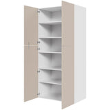 Multi-Living Køkken ekstra højt hyldeskab i Cibo Sabbia 123 H: 214,4 cm D: 60,0 cm - 2 delt låge inklusiv 5 hylder - Bredde: 100 cm