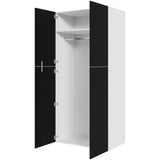 Multi-Living Ekstra højt bøjleskab i Cibo Nero H: 214,4 cm D: 60,0 cm - 2-delt låge inklusiv 1 hylde samt 1 oval bøjlestang - Bredde: 100 cm