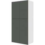 Multi-Living XL Bøjleskab i Cibo Verde 120 H: 214,4 cm D: 58,0 cm B: 100 cm - med hylde, metalbøjlestang og todelte låger